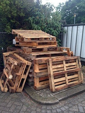 Gratis 62 Europalletten, deze week ophalen!, Doe-het-zelf en Bouw, Hout en Planken, Ophalen