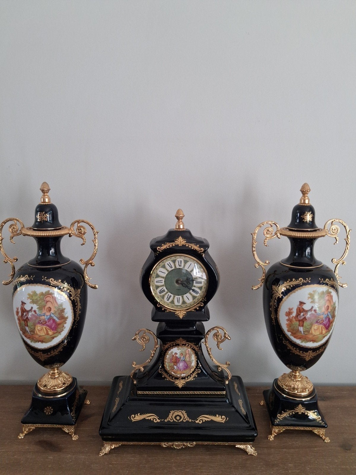 vazen + horloge Limoges, Antiek en Kunst, Ophalen