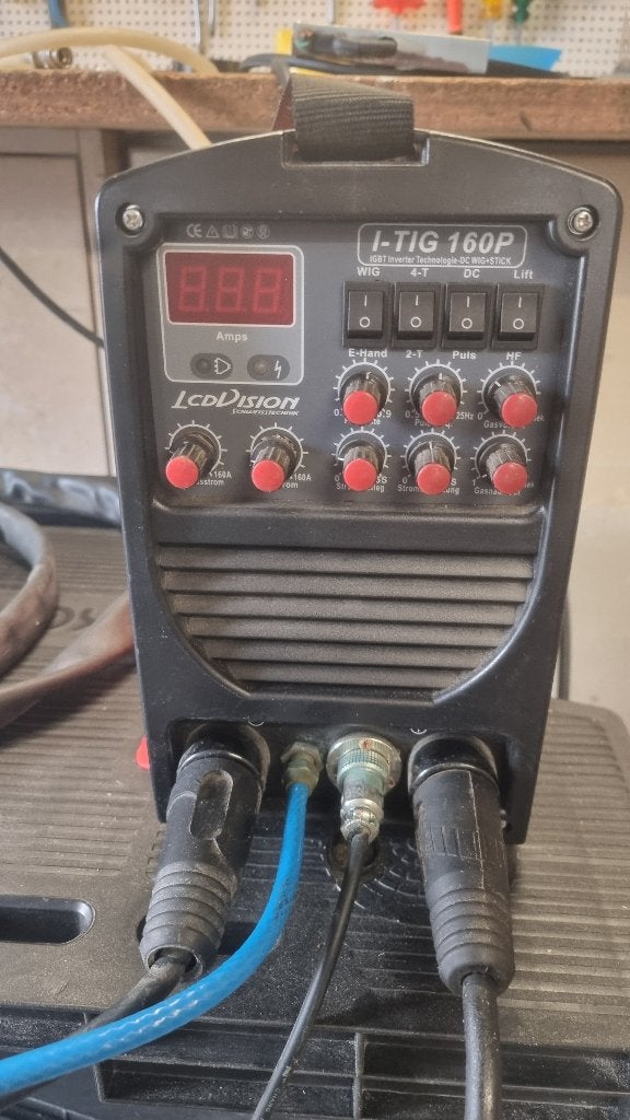 TIG lasapparaat I-TIG 160P met argon fles, Bricolage & Construction, Outillage | Soudeuses, Comme neuf, Tig, 150 à 250 ampères