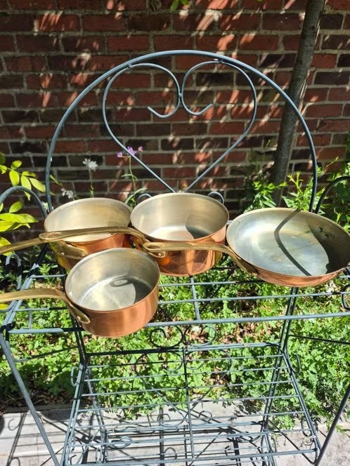 4 koperen pannen, Huis en Inrichting, Keuken | Potten en Pannen, Ophalen of Verzenden