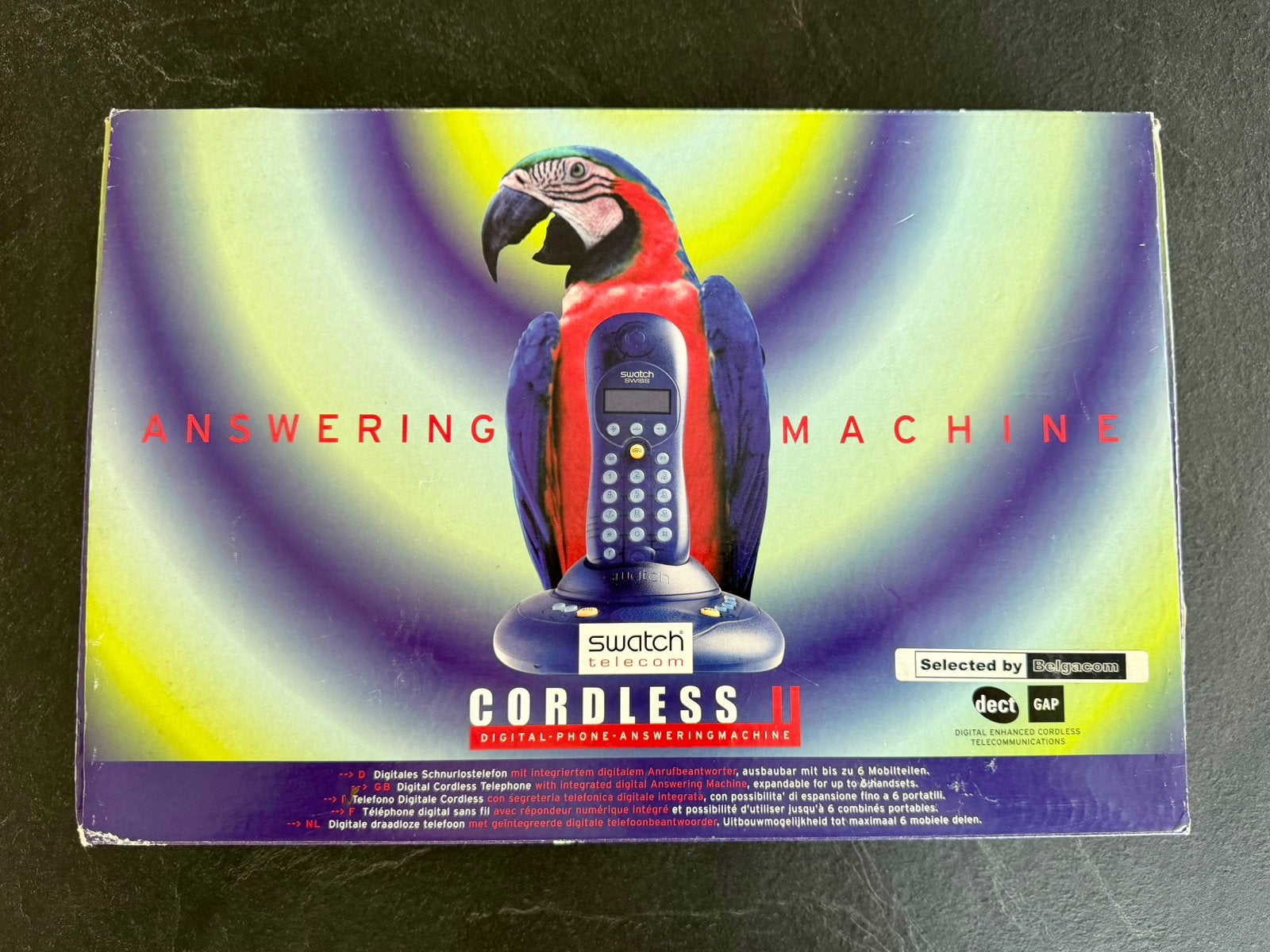 Vintage Swatch Cordless II Telefoon (Groen) Compleet in doos, Ophalen of Verzenden, Gebruikt