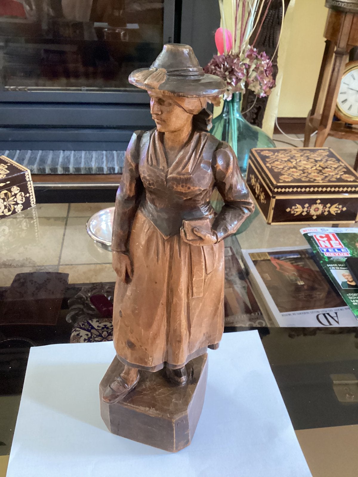 Sculpture en bois polychrome. Date : vers 1930, Antiquités & Art, Enlèvement, Bois
