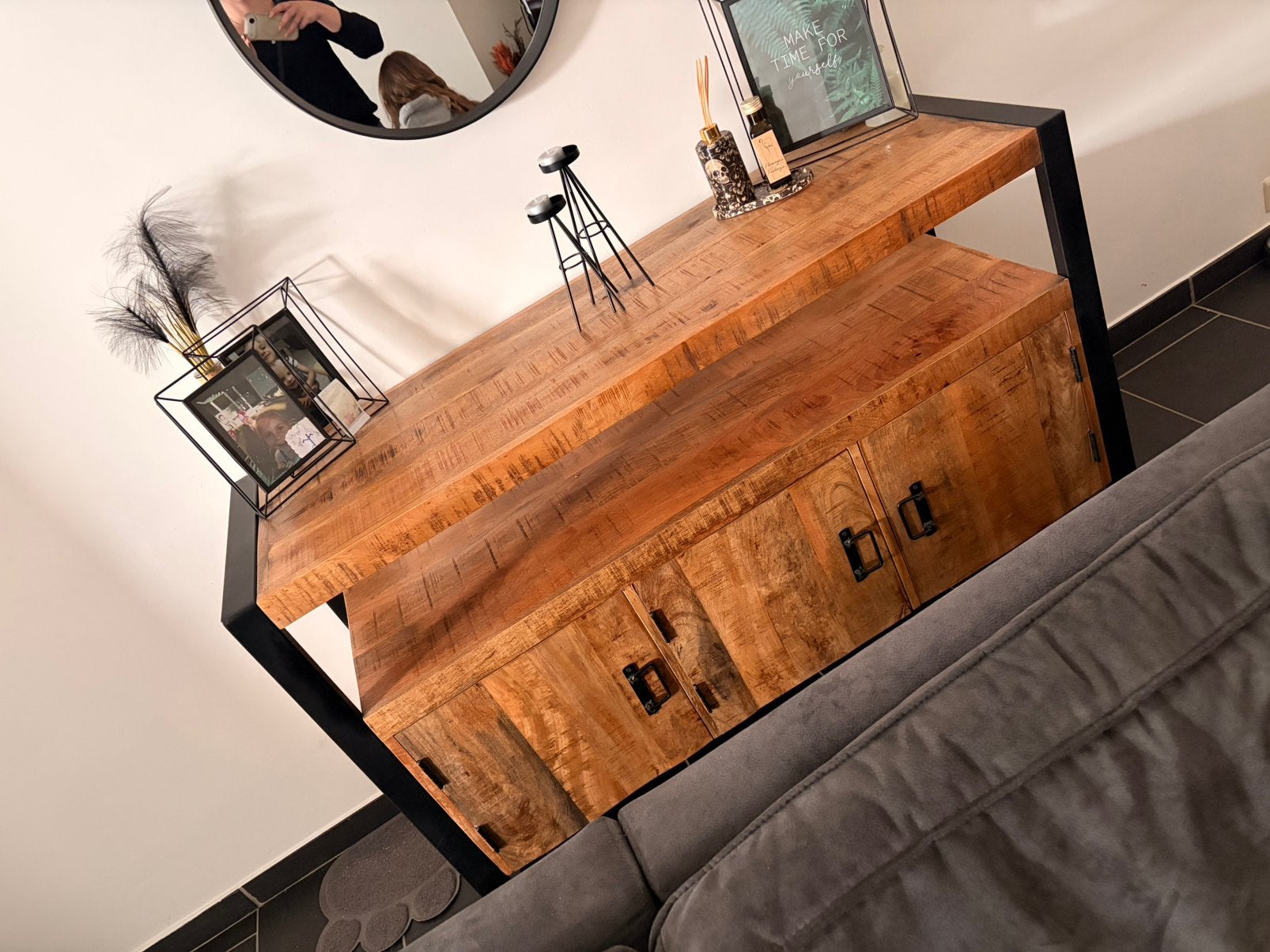 Mango houten dressoir, Ophalen, Nieuw, Industrieel