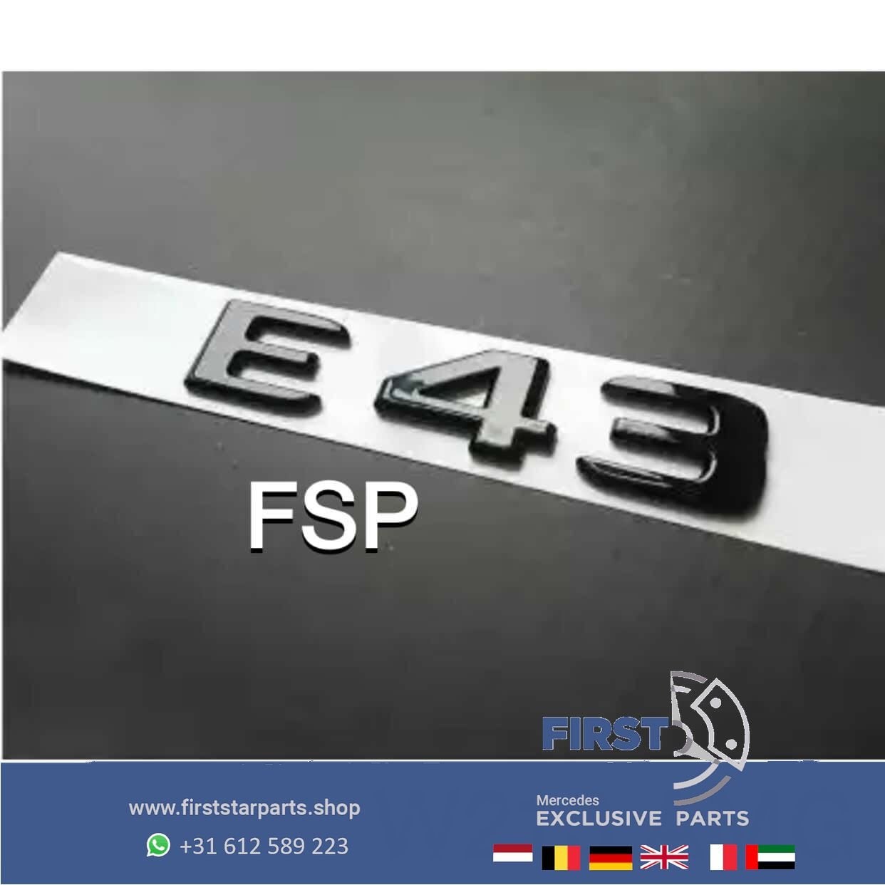 W213 E43 LOGO EMBLEEM Mercedes E Klasse 2016-2022 43 AMG BAD, Gebruikt, -, Ophalen of Verzenden, Achter