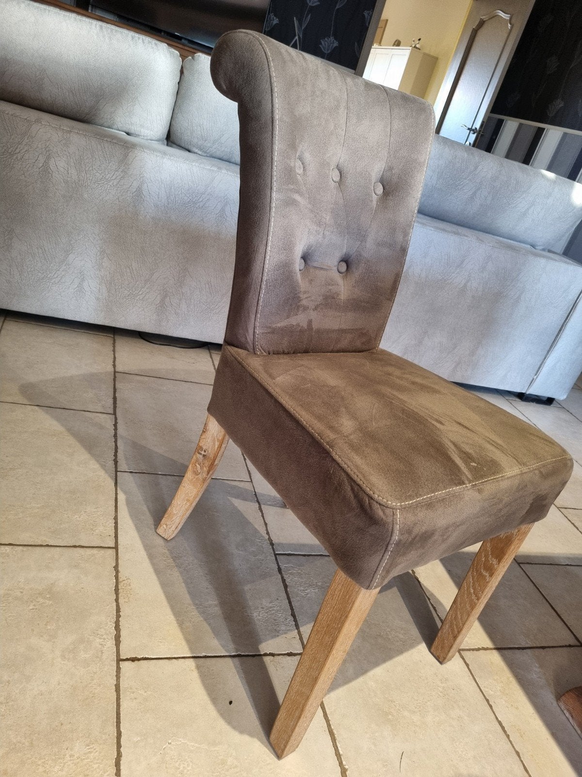 stoelen, Maison & Meubles, Enlèvement, Utilisé, Gris, Tissus