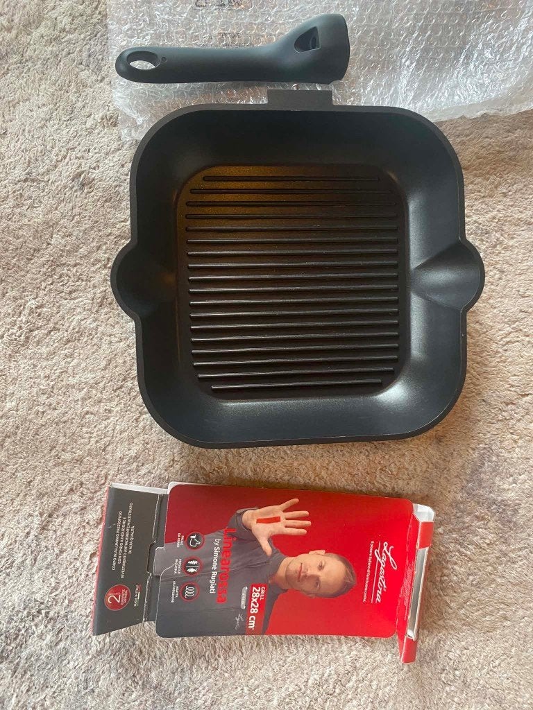 Lagostina Linea Rossa grillpan, Huis en Inrichting, Ophalen of Verzenden, X, Geschikt voor inductie, Nieuw