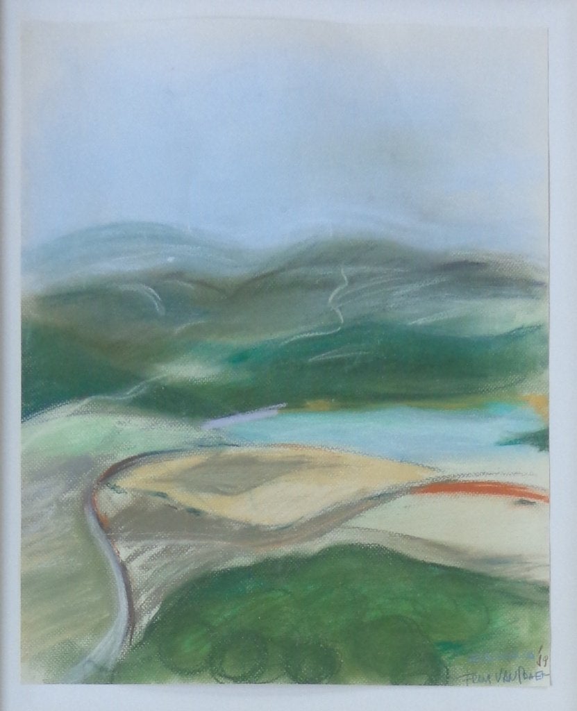 FRANZ VAN PRAET / ZANONA / ORIGINEEL / 62x52cm / KADER / SIG, Pastel, Enlèvement ou Envoi, Paysage, Papier/carton