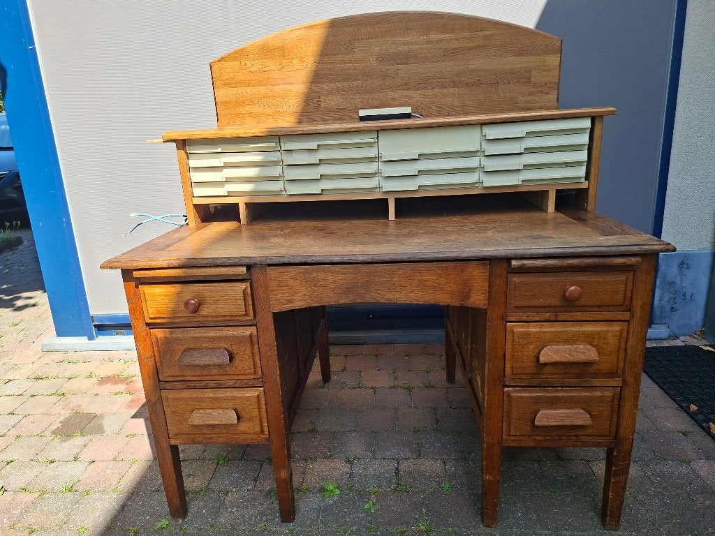 Antieke eiken bureau, Antiek en Kunst, Ophalen