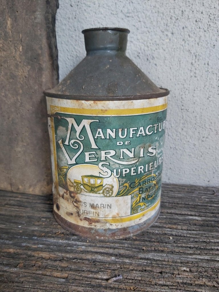 Oud stoer decoratief frans vernis blik, Antiek en Kunst, Ophalen of Verzenden