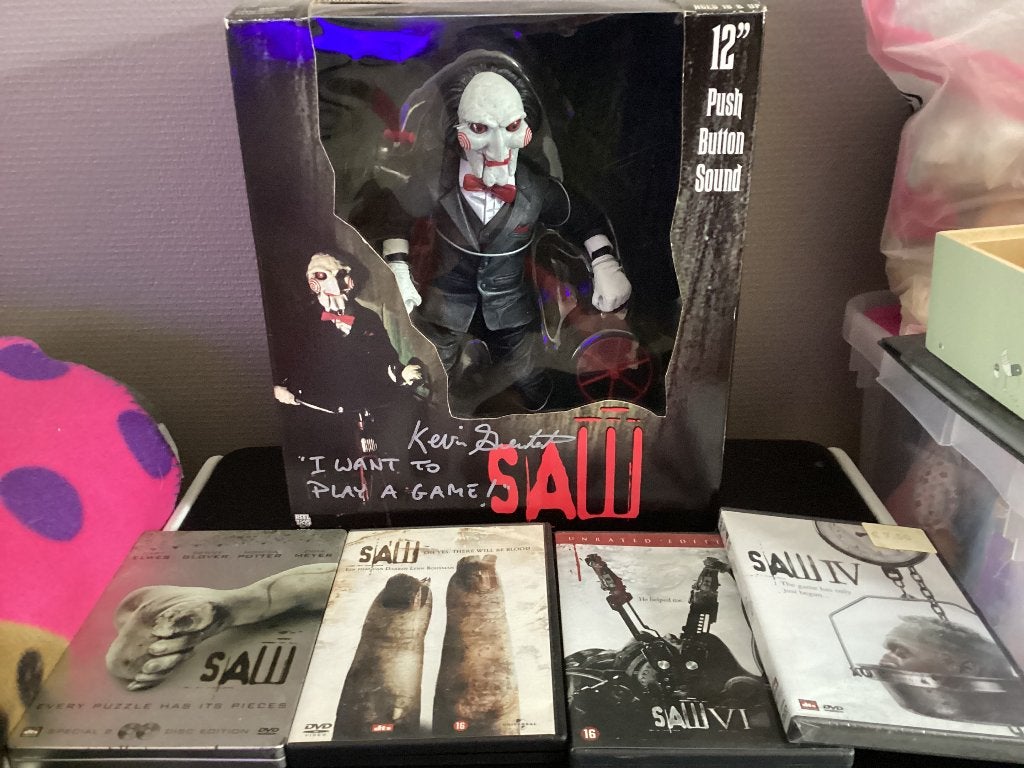 Saw/billy gesigneerd door acteur en producer, Collections, Cinéma & Télévision, Enlèvement ou Envoi