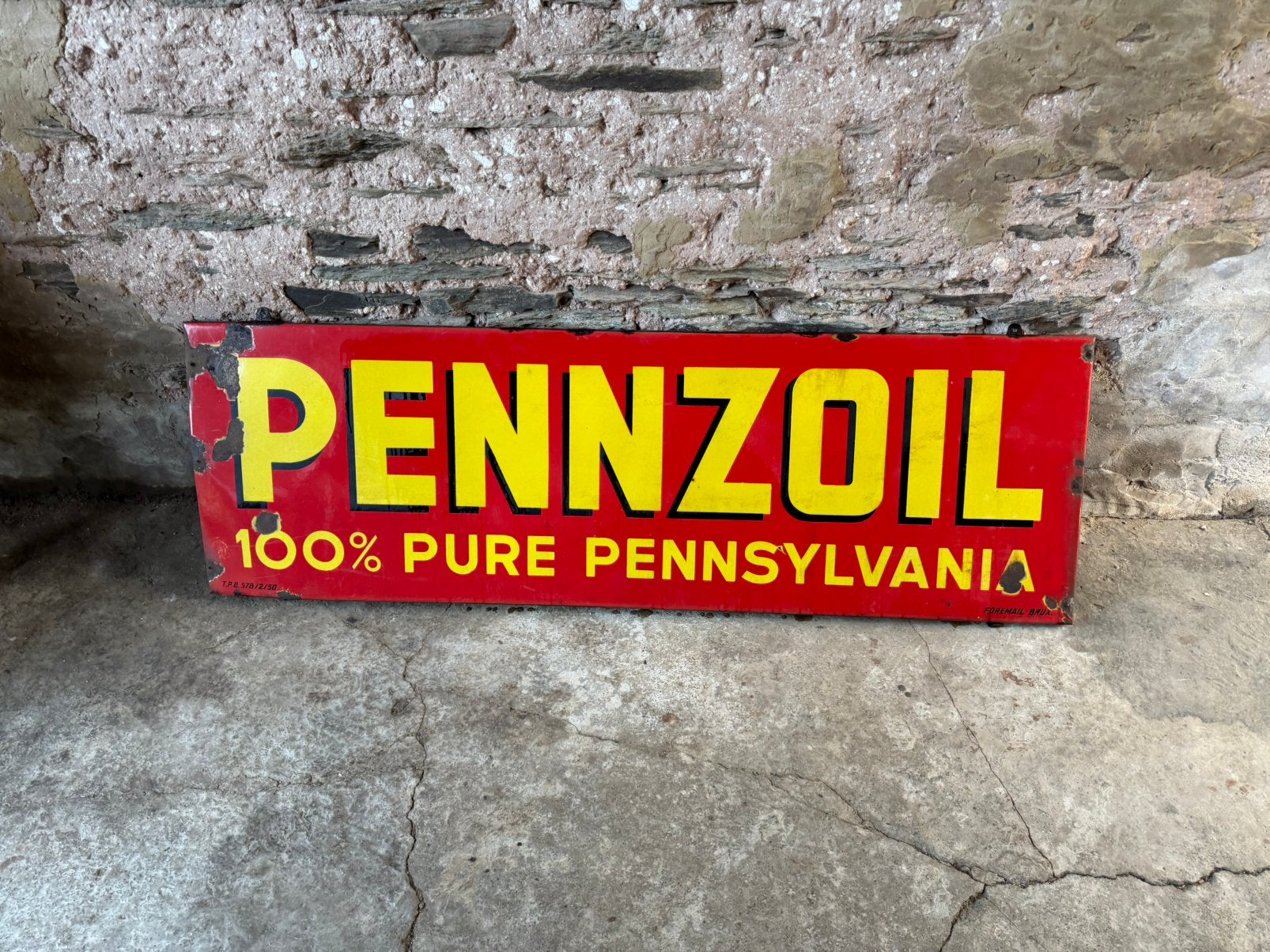 Plaque émaillée Pennzoil, Enlèvement