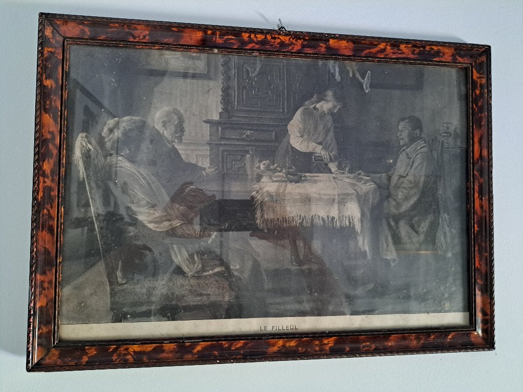 prent José Simont "Le Filleul", Collections, Photos & Gravures, Avant 1940, Gravure, Enlèvement, Utilisé
