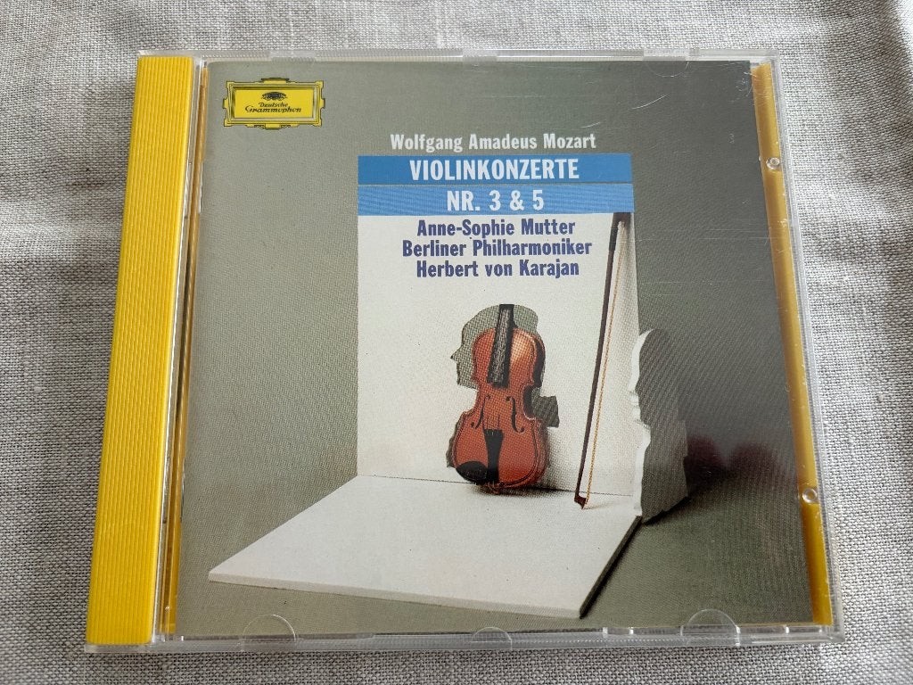 Mozart -Violinkozerte Nr 3 & 5  (Karajan,Anne-Sophie Mutter), Ophalen, Inclusief boekje, Gebruikt, Mozart