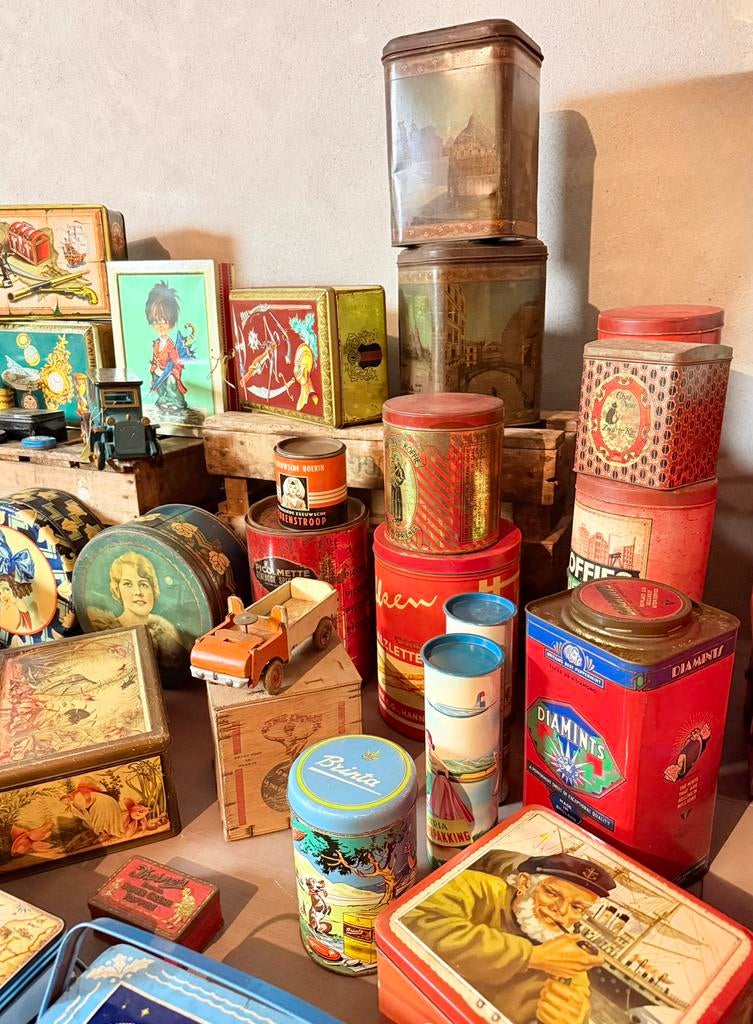 Tal van Oude + Antieke Blikken Dozen te koop, Ophalen of Verzenden, Gebruikt, Overige, Overige merken