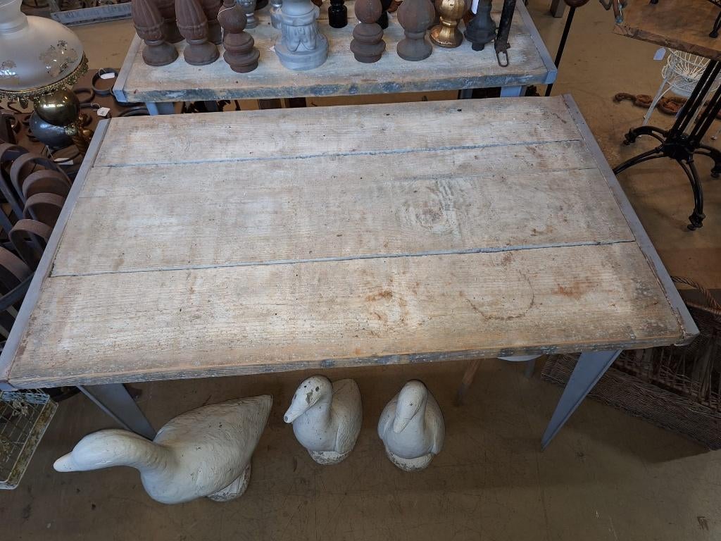stoere tuintafel gemaakt van oude steenschot, Enlèvement, Comme neuf, Rectangulaire, Bois