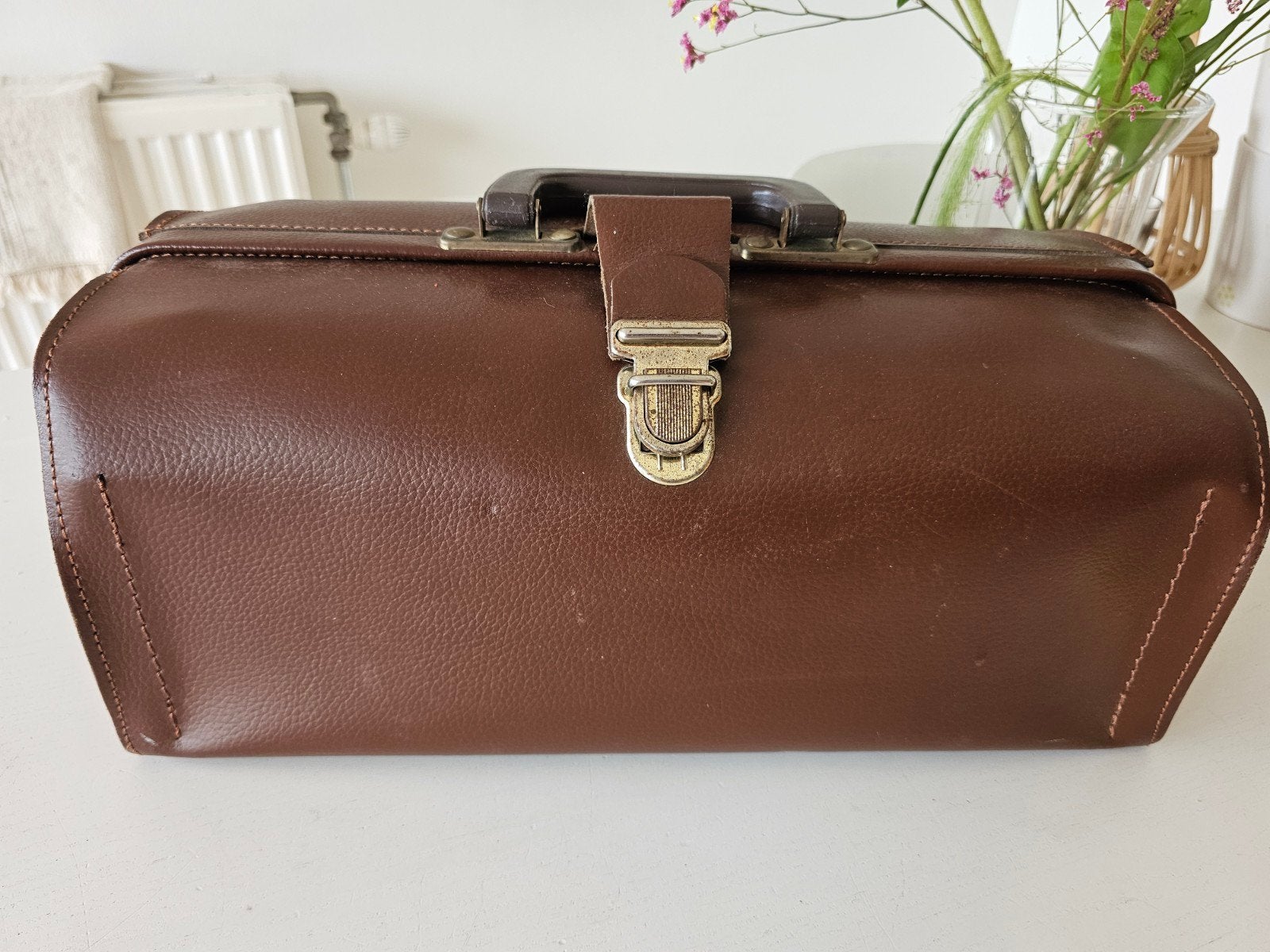 vintage leren dokterstas., Ophalen of Verzenden