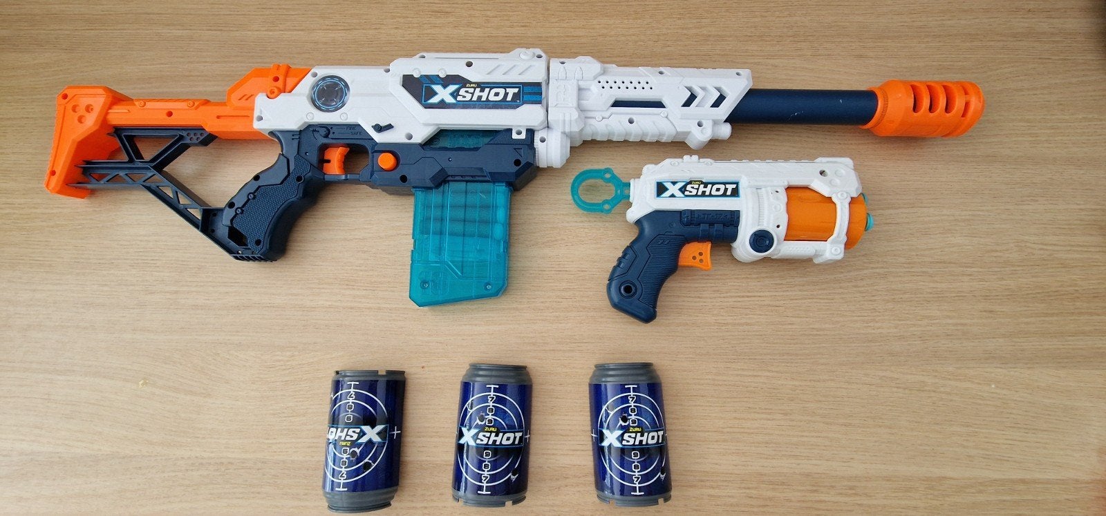 2 nerf geweren + 3 schietdoelen, Ophalen, Zo goed als nieuw