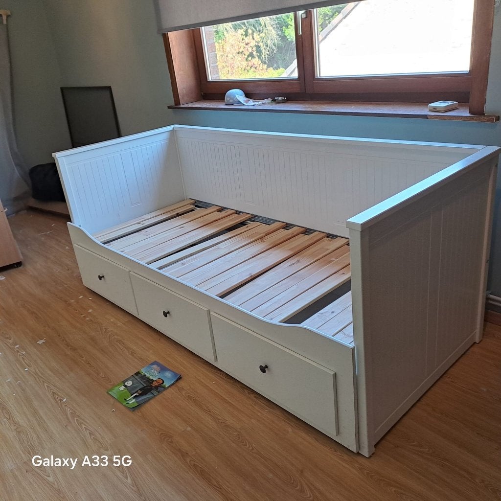 bed, Ophalen, Gebruikt, Wit, Tweepersoons