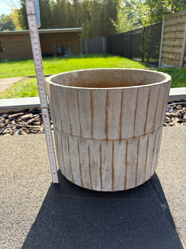 Bloempot Mica, Steen, Rond, Zo goed als nieuw, Minder dan 40 cm