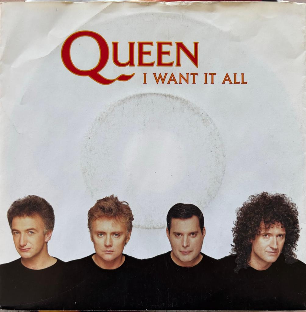 Queen - i want it all - hang on in there ( 7” vinyl ) 1989, Cd's en Dvd's, Vinyl Singles, Ophalen of Verzenden, Gebruikt
