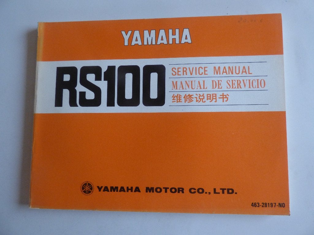 YAMAHA RS100 SERVICEHANDLEIDING (463-28197-NO), Ophalen of Verzenden, Yamaha