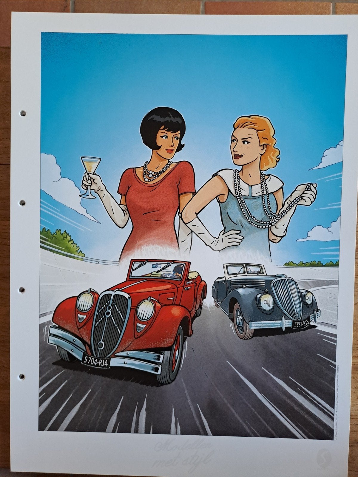 Modellen met stijl Silvester kunstdruk A3, Antiek en Kunst, Ophalen of Verzenden