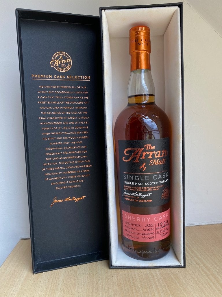 Whisky ARRAN 1998 SHERRY CASK SINGLE CASK LIMITED EDITION, Enlèvement ou Envoi
