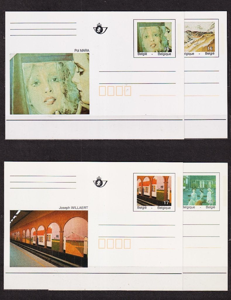 België 1996-97 Geïllustreerde briefkaarten BK50-BK53 **, Postzegels en Munten, Verzenden, Briefkaart