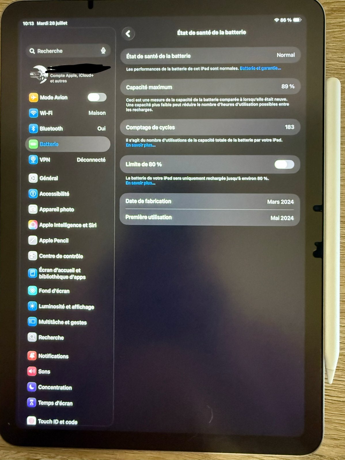 iPad Air 11" M2 (128 GB) + Apple Pencil Pro, Ophalen, 11 inch, Zo goed als nieuw, Grijs