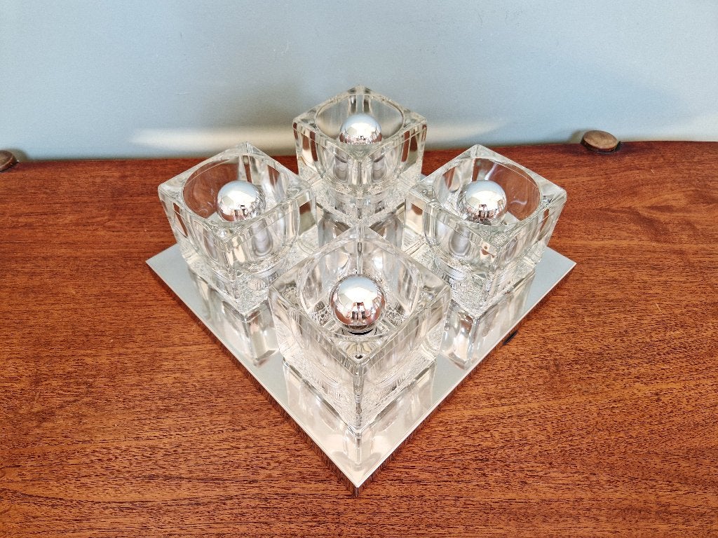Ice Cube plafond-/wandlamp, Peill & Putzler, 1970, Ophalen of Verzenden