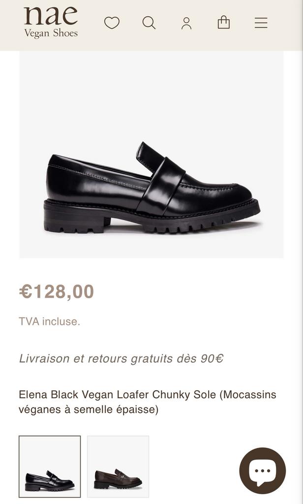Veganistische zwarte instappers  Naam • 38 (128€), Schoenen met lage hakken, Zwart, Nieuw, Ophalen of Verzenden