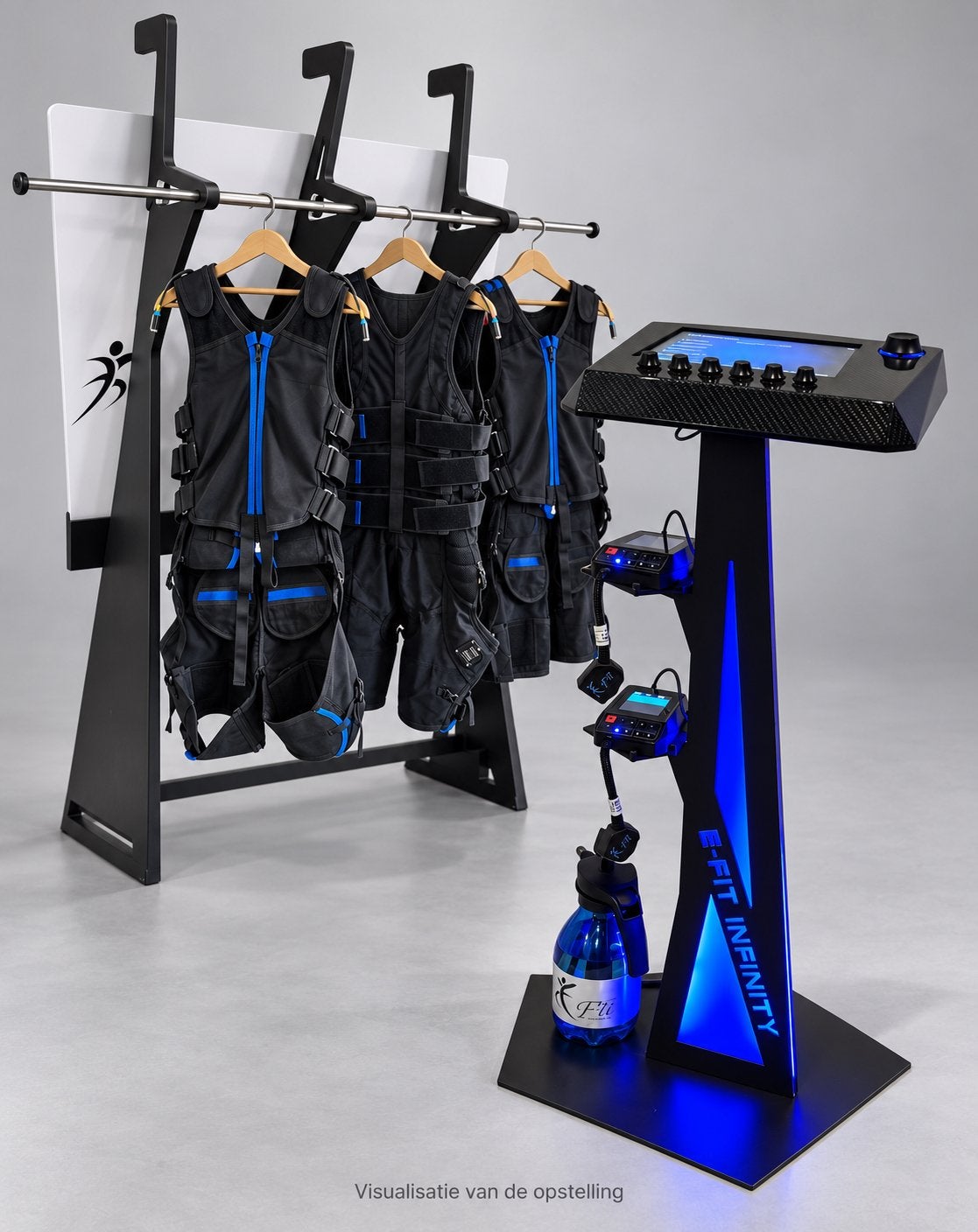 E-Fit Infinity EMS-set- computer, 4 receivers, pakken en rek, Sport en Fitness, Ophalen, Zo goed als nieuw