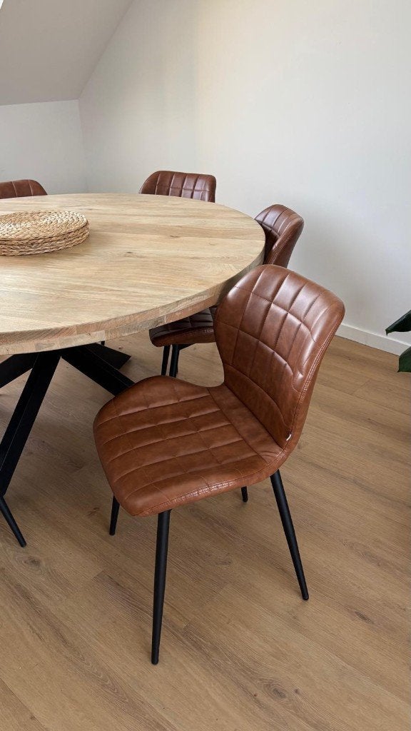 Chair, Ophalen, Bruin, Faux leather, Zo goed als nieuw