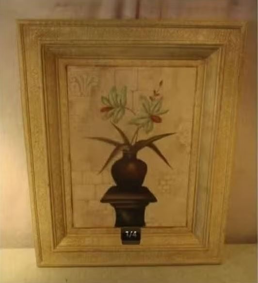Œuvre magnifiquement peinte « Fleurs en pot » - 62x50, Enlèvement ou Envoi, Peint à la main, Fleurs, Panneau