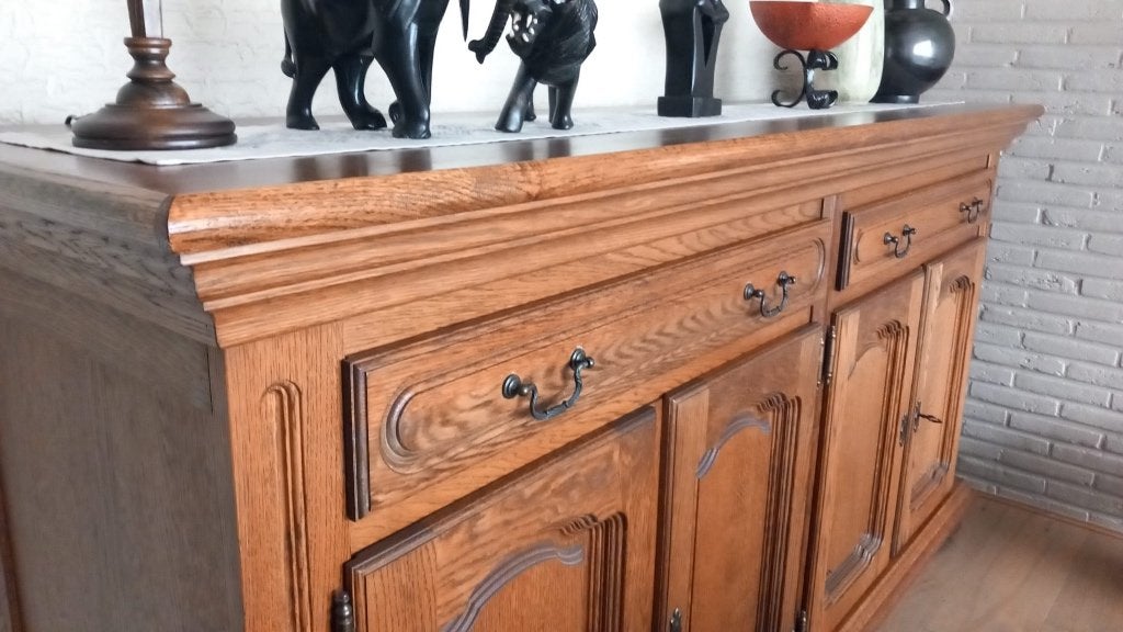 salon, eettafel, buffetkast, dressoir in eik, prima staat, Ophalen, Gebruikt, Klassiek