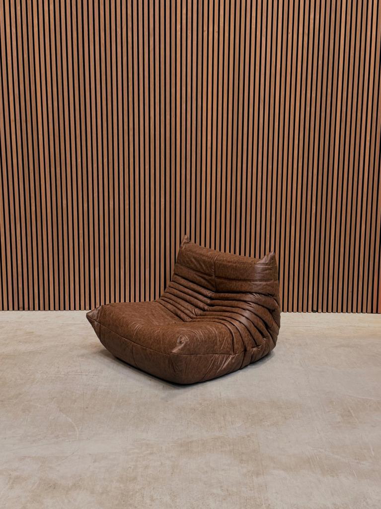 Ligne Roset Togo - mokka vol aniline leder, Ophalen of Verzenden