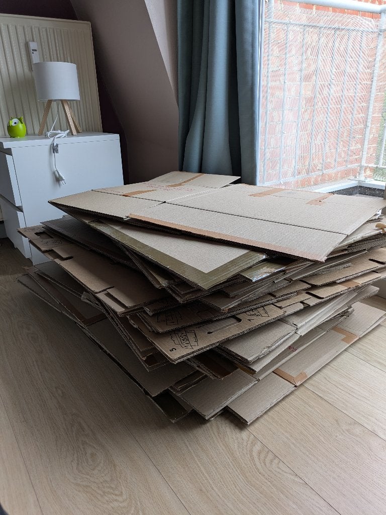 Cartons  et matériel déménagement, Bricolage & Construction, Repliable, 35 à 50 cm, Enlèvement, Utilisé