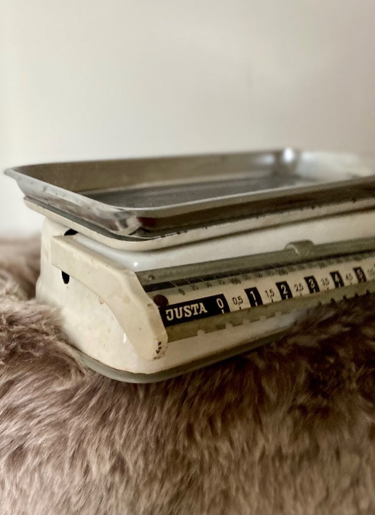 Vintage JUSTA Keukenweegschaal, Ophalen, Huis en Inrichting