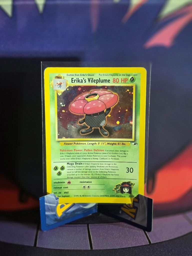 Pokémon Erika’s Vileplume Holo 5/132 Gym Heroes, Ophalen of Verzenden, Foil