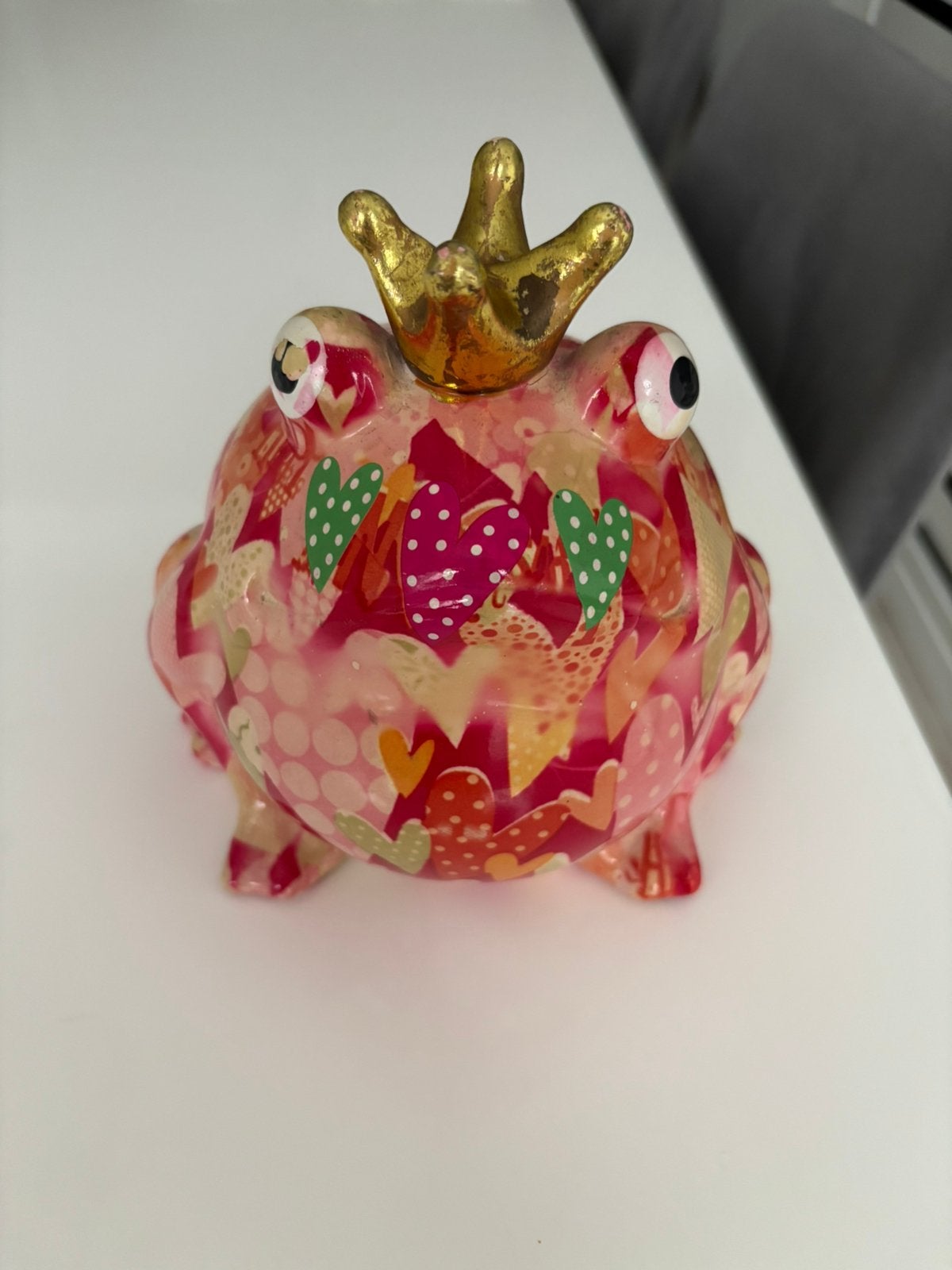 Pomme-Pidou spaarpot kikker Freddy roze hartjes, Enlèvement, Comme neuf