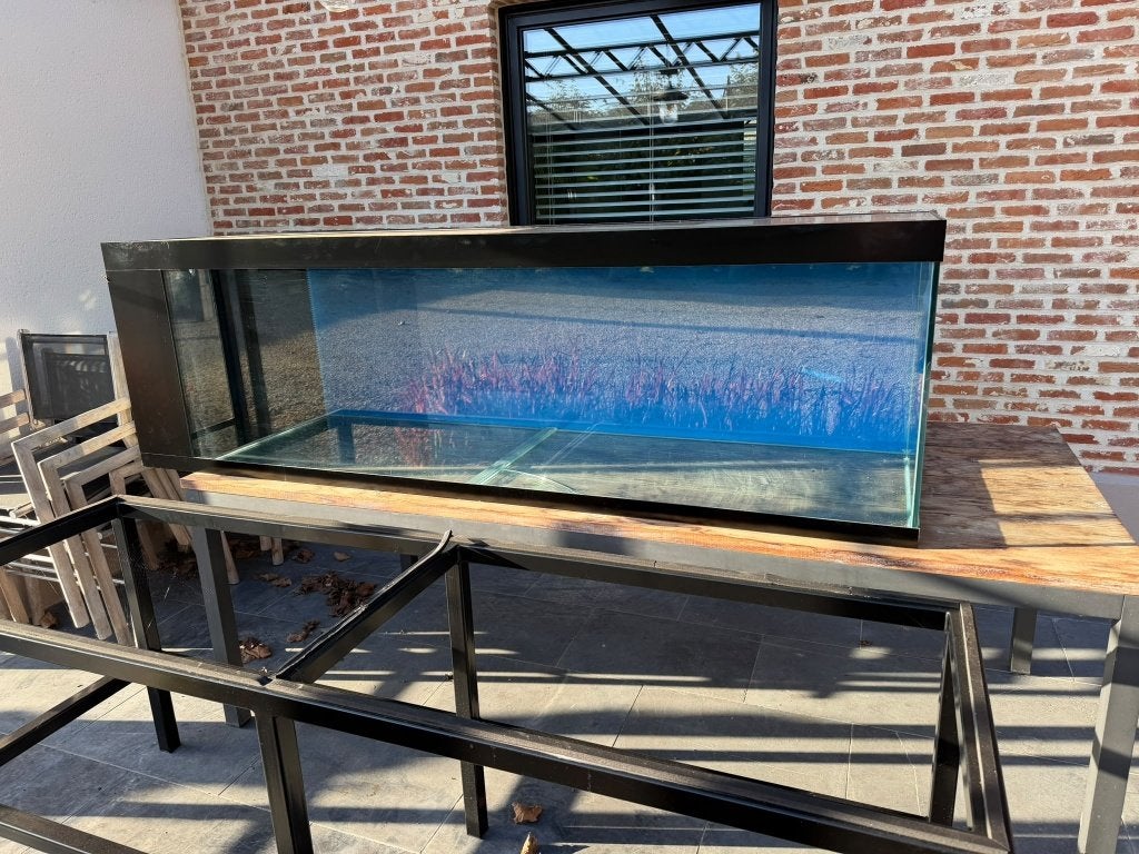 Aquarium 200x60x60 (plaatselijke barst in de bodemplaat), Ophalen, Gebruikt, Leeg aquarium