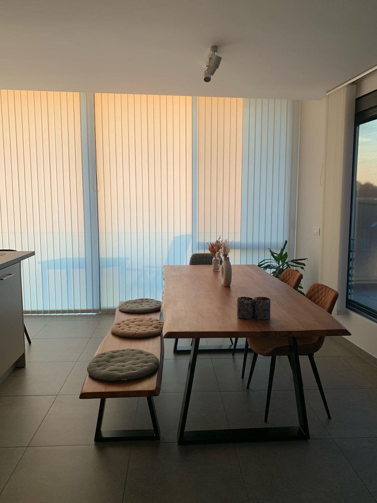Eettafel + Zitbank hout, Ophalen, Gebruikt, 100 tot 150 cm, 200 cm of meer