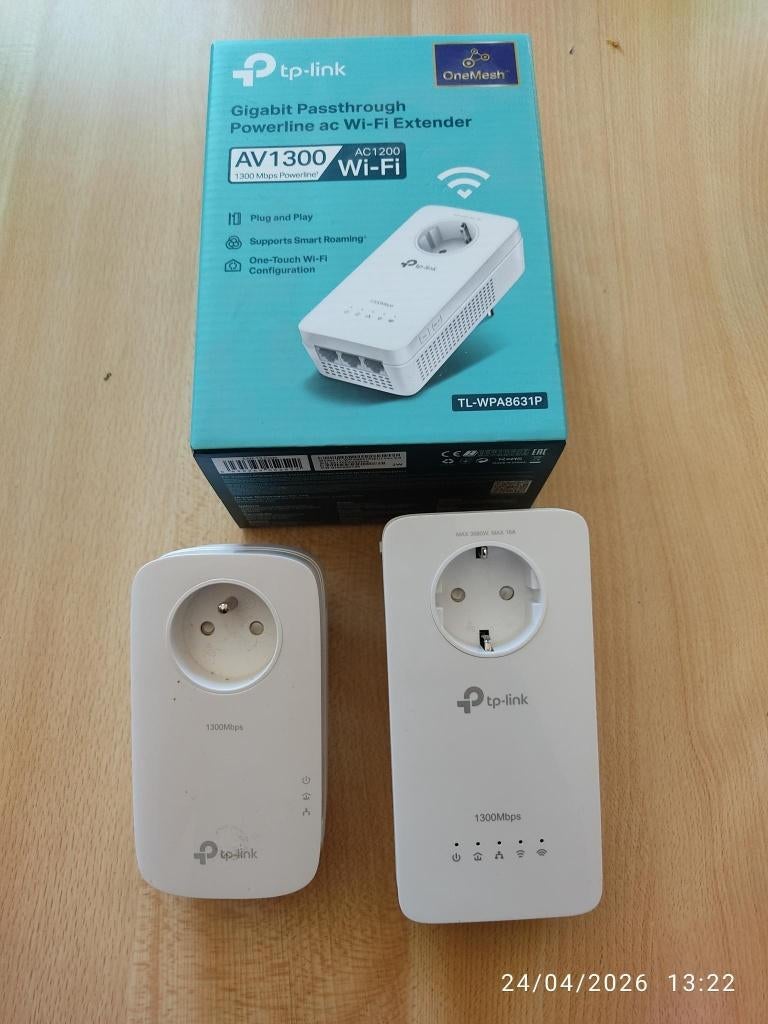 Kit CPL/wifi avec prise gigone - TP-Link TL-WPA8631P, Informatique & Logiciels, Amplificateurs wifi, Enlèvement, Utilisé, TP-Link