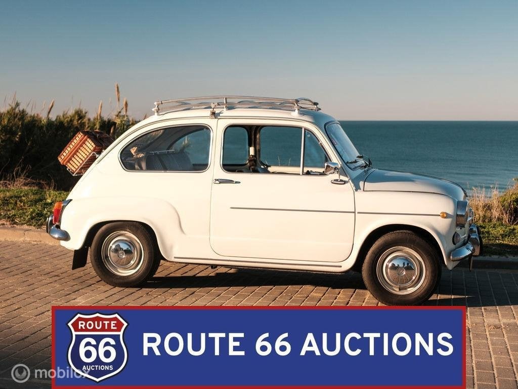 SEAT 600 E | 1972 | Route 66 Auctions, Auto's, Oldtimers, Zwart, Bedrijf, Handgeschakeld, Overige carrosserie