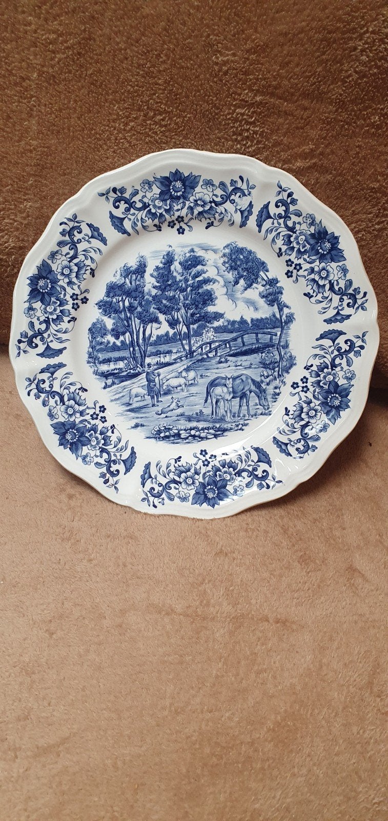 Assiette Derby vintage de Sarreguemines - Poterie française, Enlèvement ou Envoi