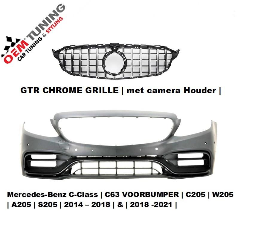 Voorbumper geschikt voor Mercedes C-Klasse W205  | 2018-2021, Auto-onderdelen, Voor, Mercedes-Benz, Nieuw, Ophalen of Verzenden