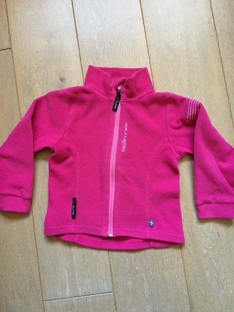 Fleece gilet roos Isjbjorn maat 86, Zo goed als nieuw, Truitje of Vestje, Meisje, Isjbjorn