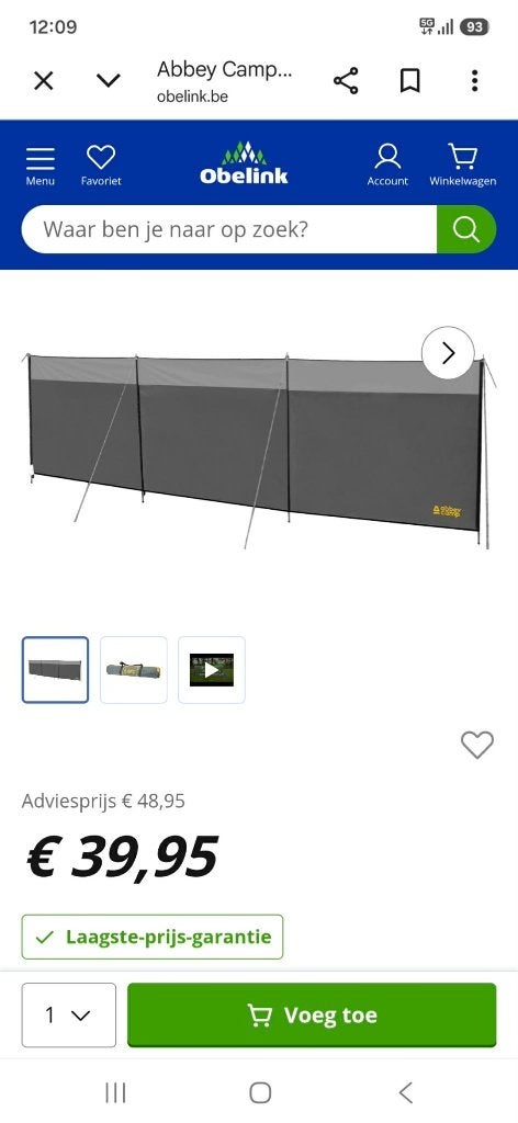 twee windschermen te koop, Caravans en Kamperen, Windschermen, Ophalen, Nieuw