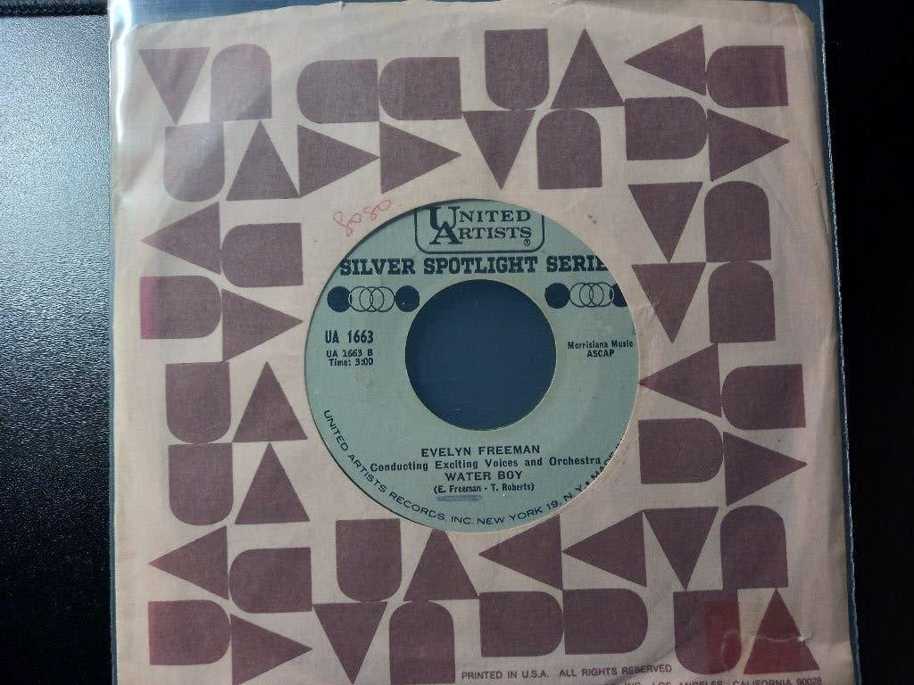 Evelyn Freeman ‎– Water Boy '7 Popcorn , Rhythm & Blues ", 7 inch, Housse de protection extérieure, Utilisé, Autres types