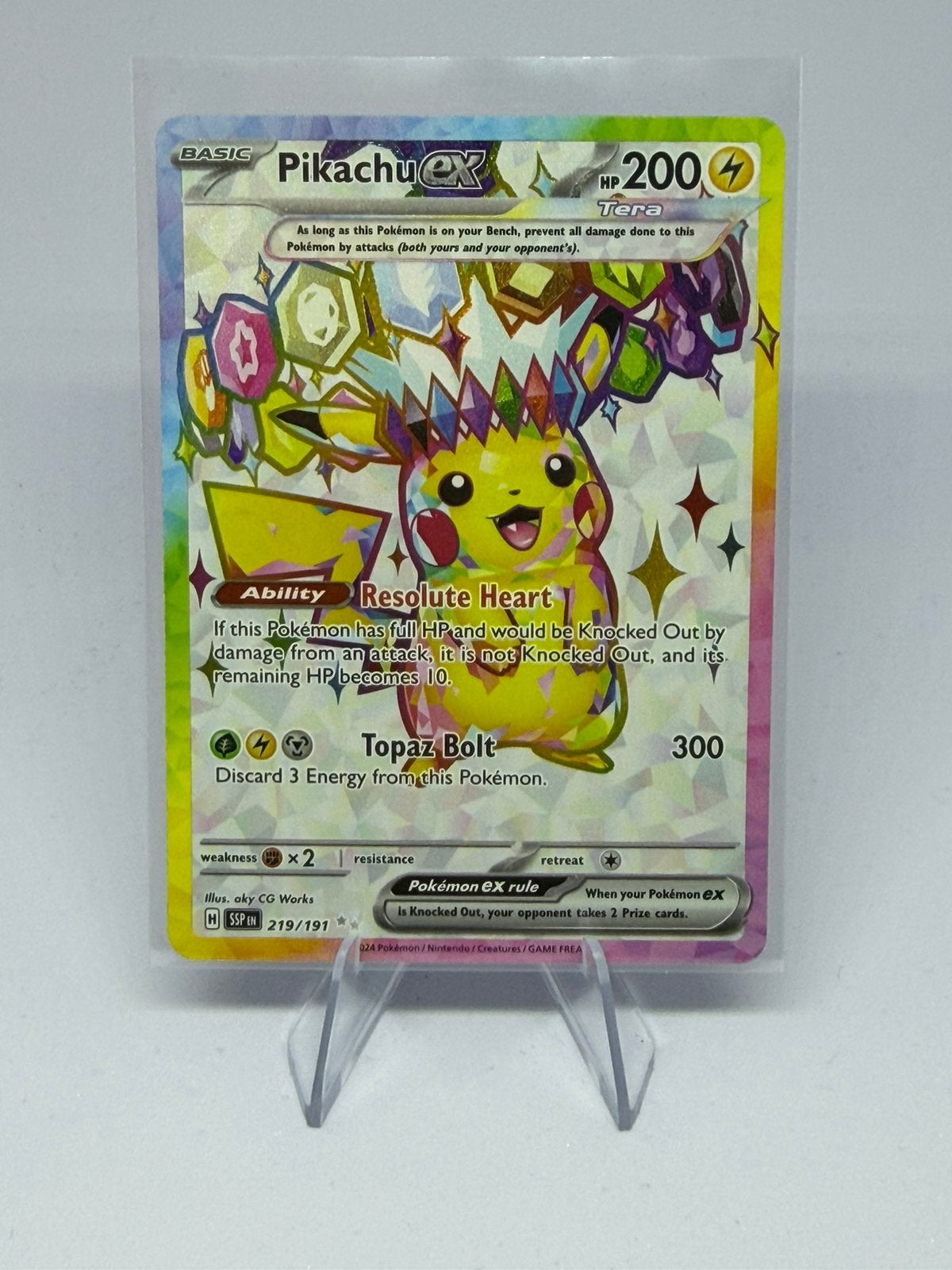 Te koop al Pikachu ex Tera Pokémon kaart (219/191), Hobby en Vrije tijd, Verzamelkaartspellen | Pokémon, Ophalen of Verzenden